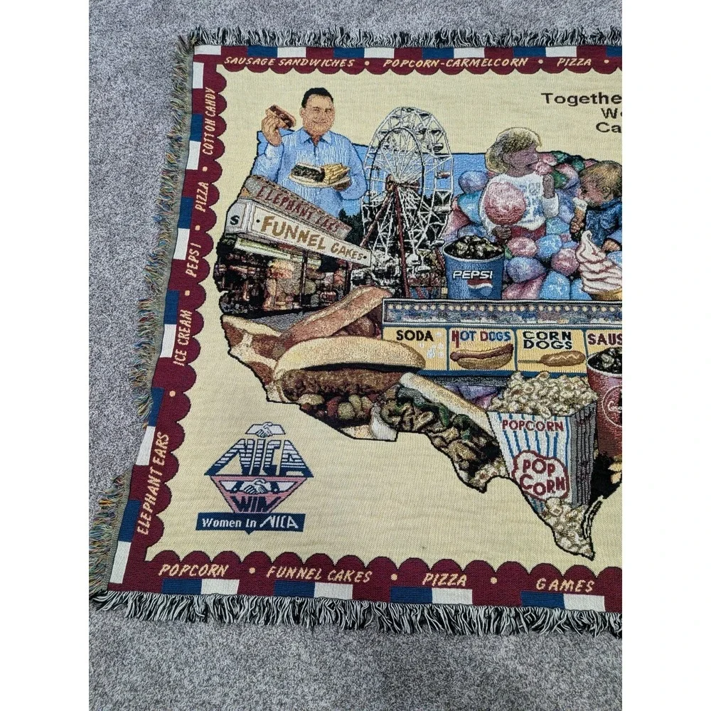 Tapestry Throw Blanket Featuring Sites from the State Fairs Across US 64x49